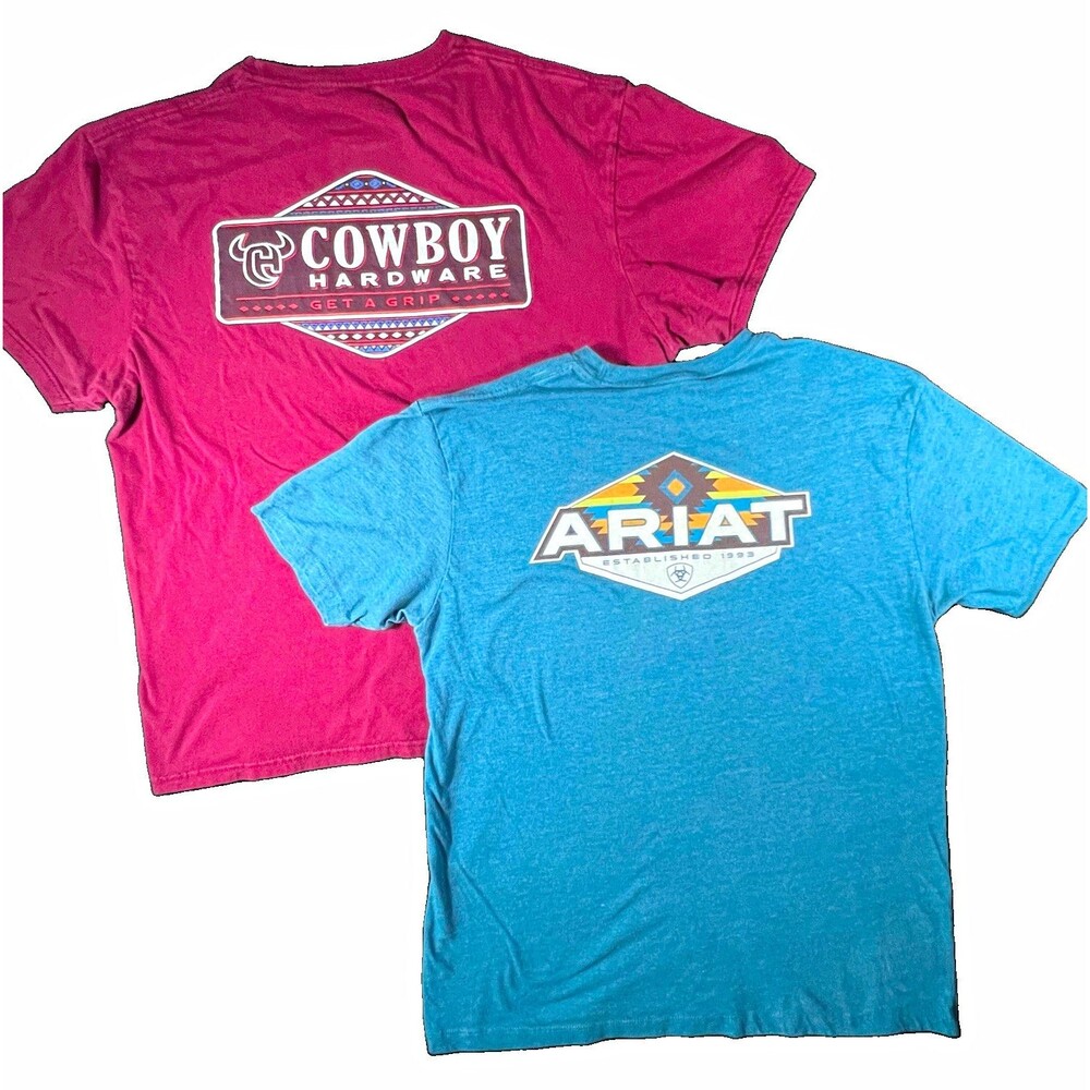 Ariat | Cowboy Hardware Mens Graphic Logo Bundle T-Shirt Size L